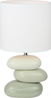 Keramická stolní lampa, bílá / šedá, QENNY TYP 4