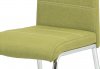 Jídelní židle HC-486 GRN2, zelená látka, bílé prošití, kov chrom