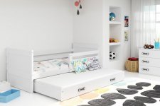 Dětská postel Riky II 90x200 s přistýlkou, bílá