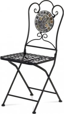 Židle JF2205 kovová s mozaikou, černý kov 