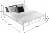 Kovová postel BRITA, 180x200, s lamelovým roštem, bílá