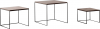 Konferenční stolek DVEIN, set 3 kusů, ořech/černý kov