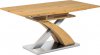 Jídelní stůl rozkládací 160+40x90 cm, MDF dekor dub, broušený nerez + MDF dekor dub HT-718 OAK