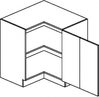 Kuchyňská rohová spodní skříňka MERCURY DRPP 80, pravá, šedá lesk