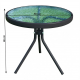 Zahradní príruční stolek, černá ocel/tvrzené sklo, HABIR
