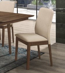 Designová jídelní židle CORSICA béžová látka/ořech