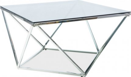 Konferenční stolek SILVER A kov/sklo