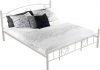 Kovová postel BRITA, 180x200, s lamelovým roštem, bílá