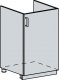 Spodní kuchyňská skříňka VALERIA 50DZ, dřezová, 1-dveřová, bk/white stripe lesk