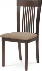 Dřevěná jídelní židle BC-3940 WAL, ořech/potah krémový