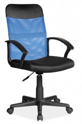 Kancelářská židle Q-702, černá/modrá látka
