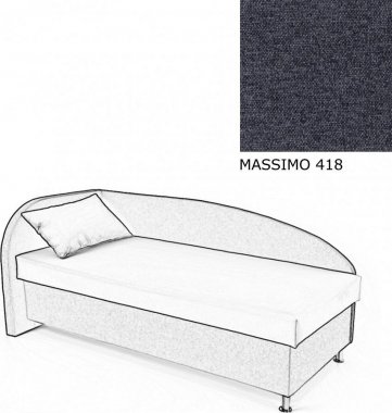 Čalouněná postel AVA NAVI, s úložným prostorem, 90x200, levá, MASSIMO 418