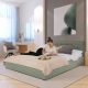 Čalouněná postel ELSIE 180x200, s úložným prostorem, mentolová