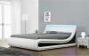 Čalouněná postel MANILA NEW 180x200, s úložným prostorem a LED osvětlením, bílá/černá
