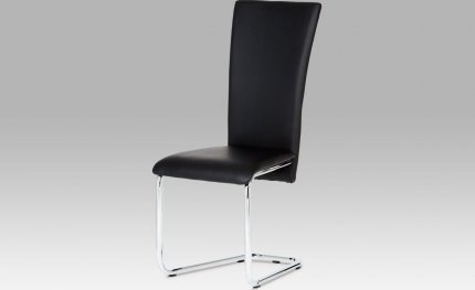 Jídelní židle DCL-173 BK, chrom / černá koženka 