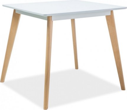 Jídelní stůl DECLAN II 80x80, bílá/buk