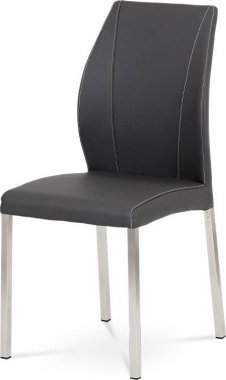Jídelní židle HC-381 GREY ekokůže šedá/broušený nerez