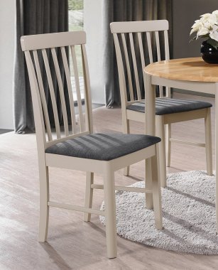 Dřevěná jídelní židle LYON bílá lazura/šedá