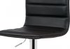 Barová židle, černá ekokůže, chromová podnož, výškově nastavitelná AUB-448 BK