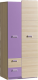 Dětská šatní skříň EGO L1 jasan/fialová