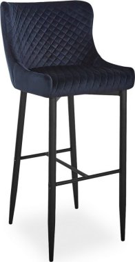 Barová židle COLIN B H-1 VELVET černá/černý kov