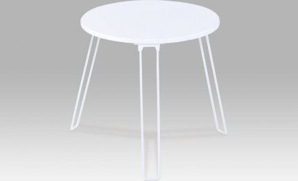 Odkládací stolek GC3843 WT, bílý MDF mat, kovové nohy 