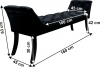 Designová lavice HEMY, černá Velvet látka/kaučukové dřevo
