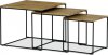 Set 3 ks konferenčních stolů AF-3008 OAK, divoký dub/černý kov 