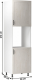 Vysoká skříň ROYAL D60P pro vestavnou troubu, bílá/sosna skandinávská