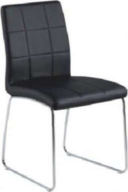Židle, černá textilní kůže / chrom, SIDA