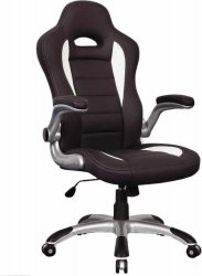 Q-024 - kancelářská židle - koženka černá/bílá (OBRQ024) (S) (K150-Z)