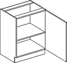 Spodní kuchyňská skříňka COSTA D60P, 1-dveřová, dub sonoma