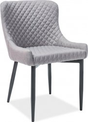 Designová jídelní židle COLIN B šedá/černý kov
