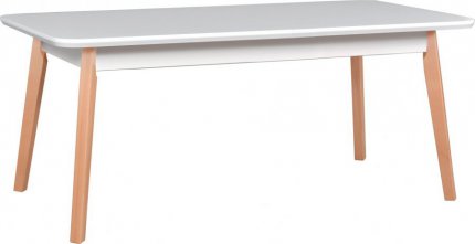 OSTENA 8 (OSLO 8) jídelní stůl rozkládací -  deska i RÁM Bílá MDF/ nohy dub sonoma- kolekce "DRE" (K150-E)