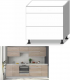Spodní kuchyňská skříňka LINE D 80 3 se šuplíky, dub sonoma/bílá lesk