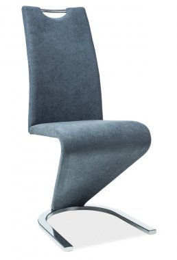 Designová pohupovací jídelní židle H-090 šedá grafit/chrom