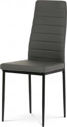Židle jídelní, šedá koženka, černý kov DCL-372 GREY