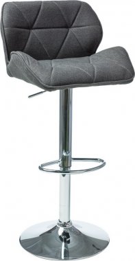 Barová židle C-122, chrom/tmavě šedá