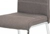Jídelní židle HC-486 COF2, hnědá látka, bílé prošití, kov chrom