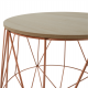 Kulatý odkládací stolek DALUX, set 2 kusů, přírodní/měď