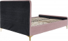 Čalouněná postel KAISA 140x200, růžová/gold chrom matný