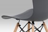 Jídelní židle AUGUSTA GREY, šedý vroubkovaný plast / natural