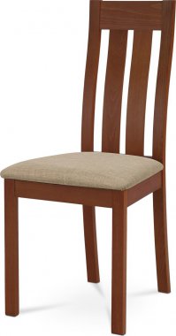 Dřevěná jídelní židle BC-2602 TR3, třešeň/potah béžový