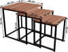 Konferenční stolek KASTLER TYP 3, set 3 kusů, ořech/černá