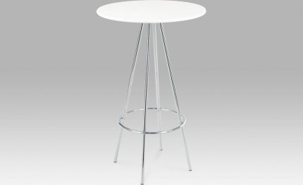 Barový stůl  AUB-8000 WT, bílá / chrom, pr. 60 cm