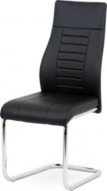 Pohupovací jídelní židle HC-955 BK, černá ekokůže/chrom