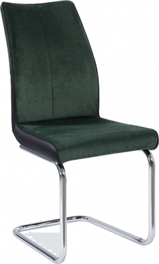 Pohupovací jídelní židle FARULA, smaragdová/chrom
