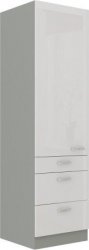 Kuchyňská skříň Bolzano 60 DKS 210 3S 1F bílý lesk/šedá