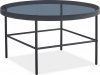Kulatý konferenční stolek VANESSA černá/kouřové sklo