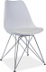 Plastová jídelní židle METAL NEW, bílá/chrom